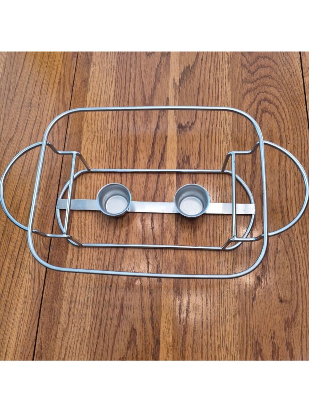 2 CUISINART 7BSRT-31 Metal Silver Wire Casserole Dish Holder 2 Tea Light Warmer